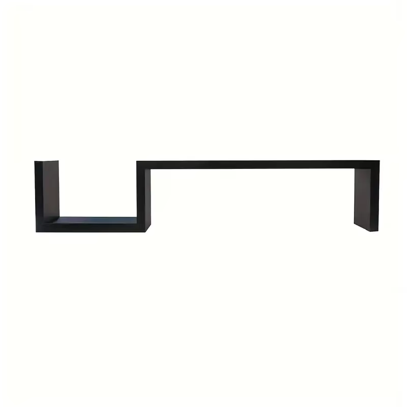 Étagère murale flottante en forme de S, noire/blanche, style moderne minimaliste, bibliothèque flott