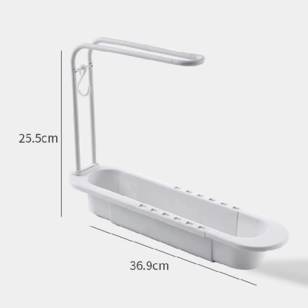 Étagère télescopique de 36 à 50 cm, égouttoir pour évier, organisateur, porte-savon, porte-éponge, p