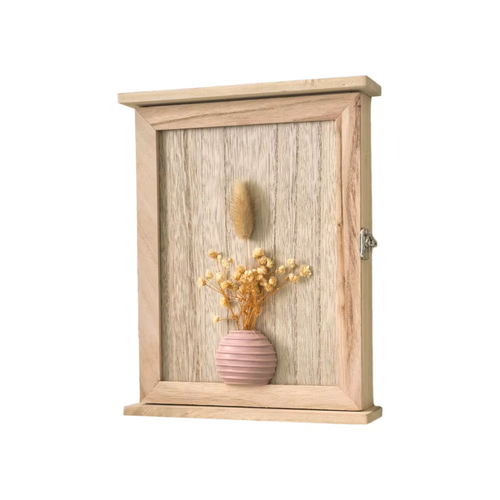 Boîte de rangement murale créative en bois pour clés, carrée, vintage, pour entrée, rustique, décora