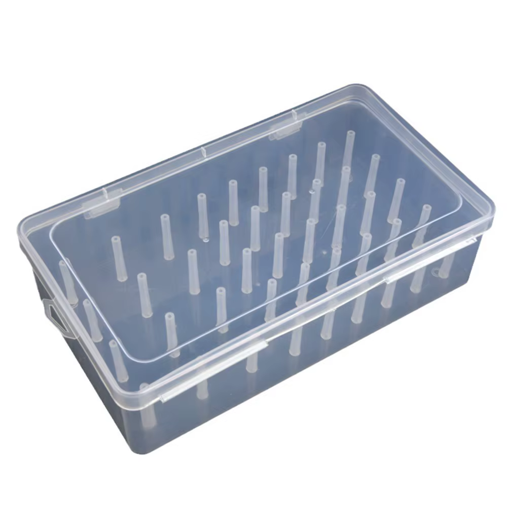 Boîte de rangement de fil à 42 bobines, boîte de rangement en PP transparente et Durable avec verrou