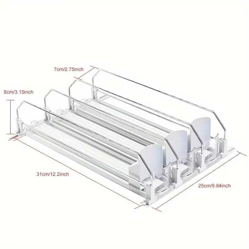 Boîte de rangement de bouteilles de réfrigérateur, organisateur de boissons automotrices, outils d'o
