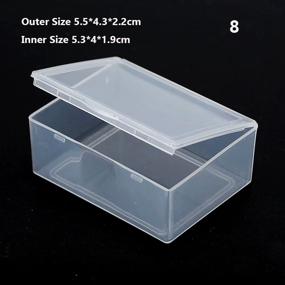 Boîte de rangement en plastique Transparent et rigide, petite boîte de rangement carrée et transpare