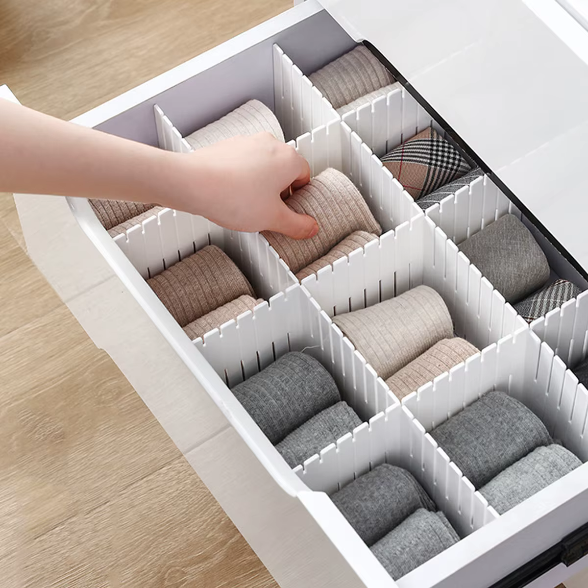 Séparateur de rangement de tiroir polyvalent, cloison d'armoire de rangement en plastique réglable, 