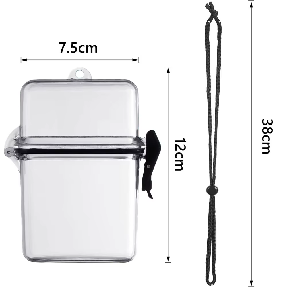 Boîte de rangement transparente avec corde, boîtes étanches de plage scellées pour l'extérieur, idol