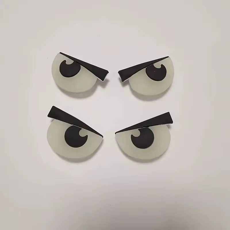 Breloques fluorescentes amusantes pour chaussures, grands yeux, décorations auto-lumineuses, adhésiv