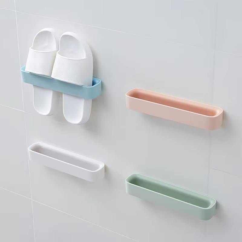 Étagère murale pour pantoufles de salle de bain, rangement à ventouses, à poinçonnage gratuit, artef