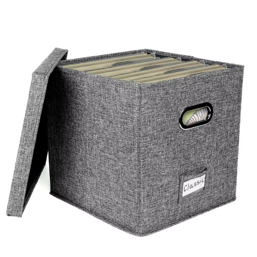 Boîte de rangement pour disques en vinyle avec couvercle, album portable pliable, fournitures pour p