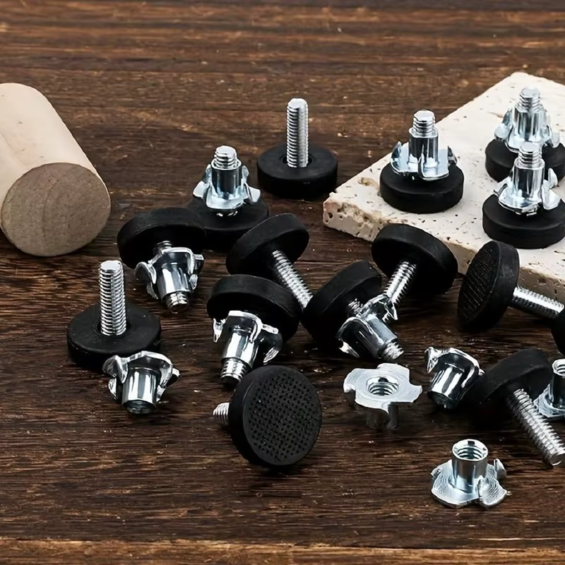 20 pièces pieds de nivellement de meubles | Installation sans outil, écrou en T, protection du sol