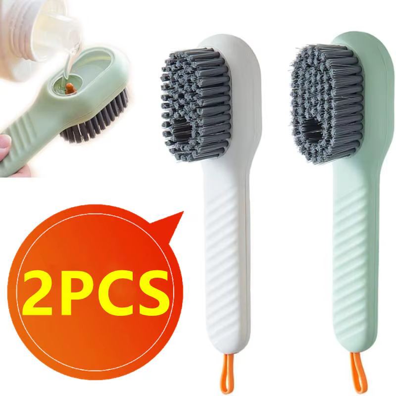 Brosse de nettoyage à poils souples, liquide pour chaussures, brosse à Long manche pour vêtements, p
