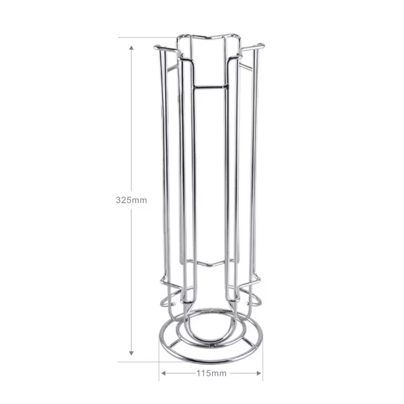 Support de rangement pour capsules Dolce Gusto en acier inoxydable argenté, grande capacité 18 tasse