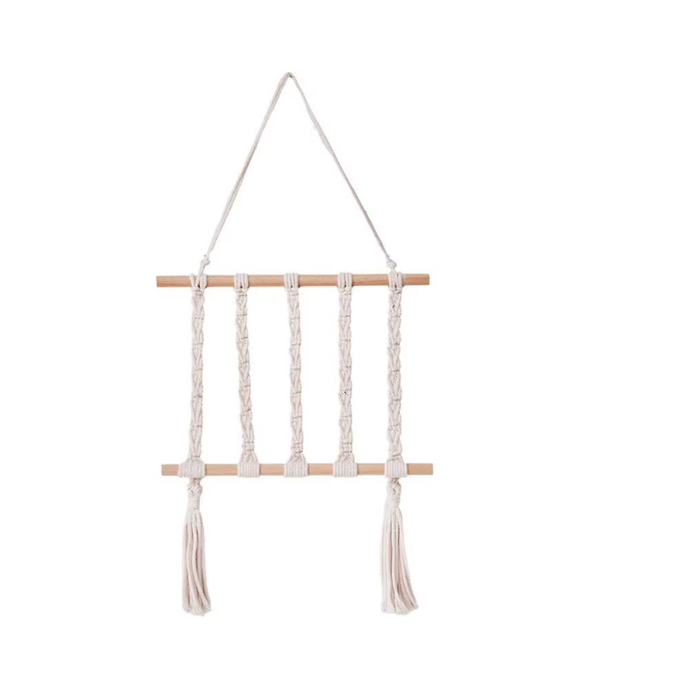 Étagère décorative en corde de coton artisanale, tapisserie tissée créative, support de rangement mu