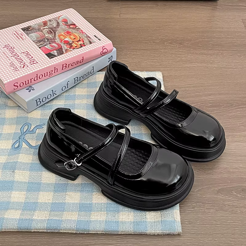Nouvelles Chaussures Mary Jane pour Femmes Été 2025 – Blanches, Bout Rond, Plateforme en Cuir, Décon