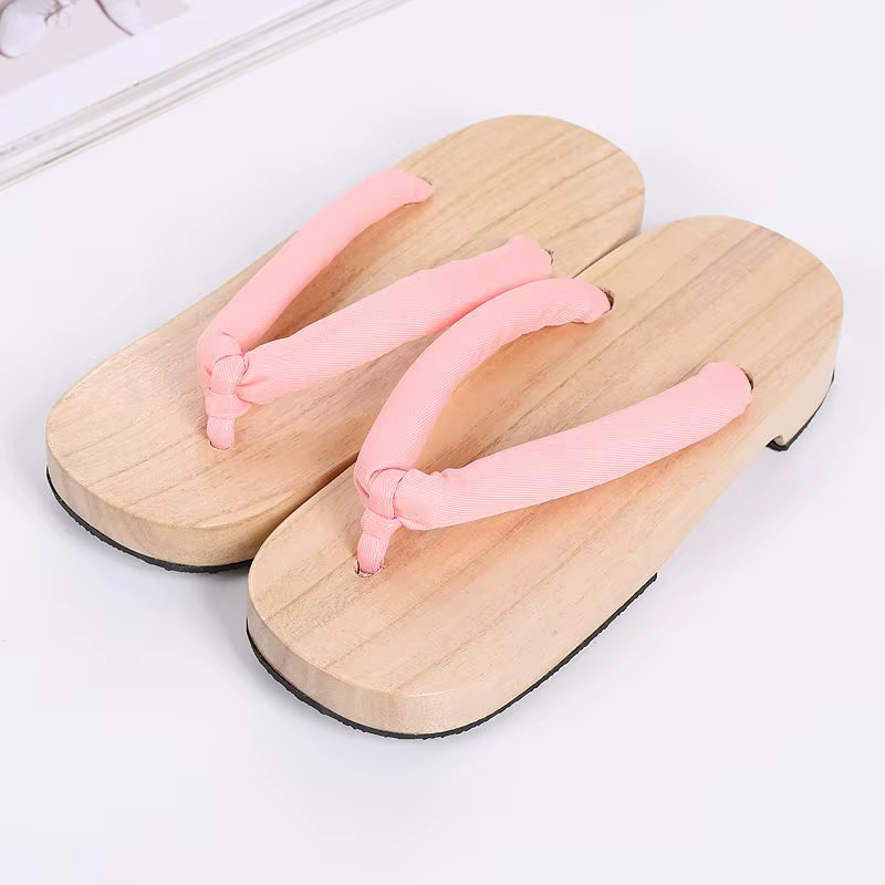 Chaussures de Cosplay Ninja, sabots en bois naturel, sandales orientales antidérapantes, tongs de sa