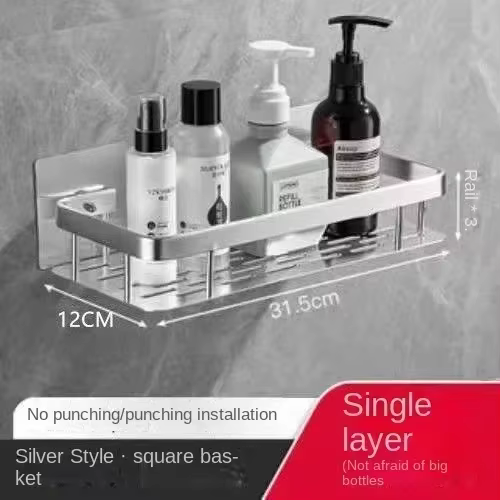 Étagère de salle de bain sans perceuse, bouteille de shampoing murale, support d'angle de douche, su