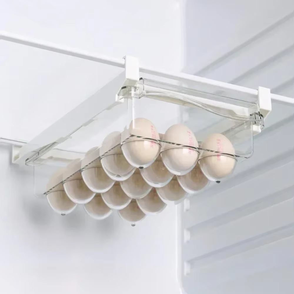 Organisateur de réfrigérateur Transparent, boîte de rangement de réfrigérateur aux œufs de fruits, b