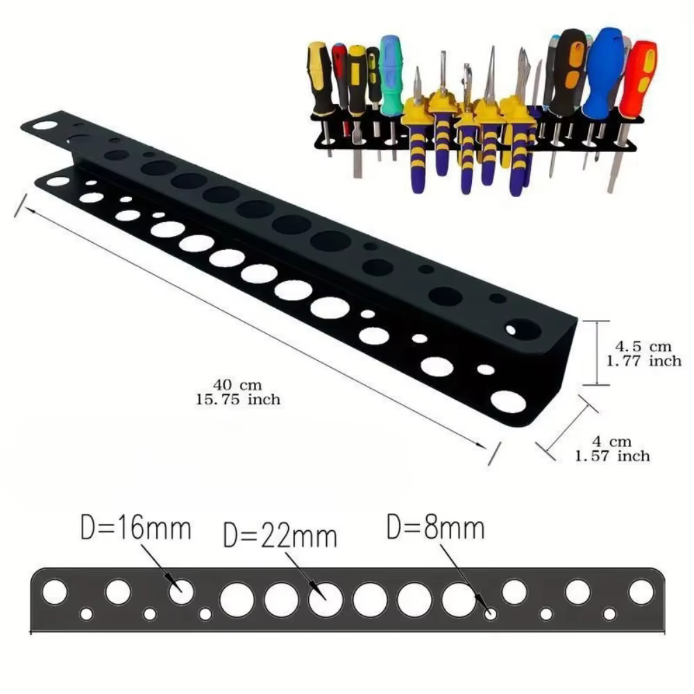 Organisateur de vis mural, support de rangement pour tournevis à 19 trous, porte-outils manuels, sup