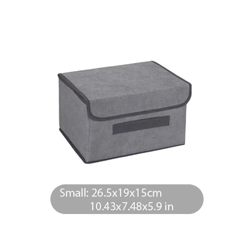 Boîte de rangement en tissu non tissé pliable, gris, fournitures pour la maison, vêtements, sous-vêt