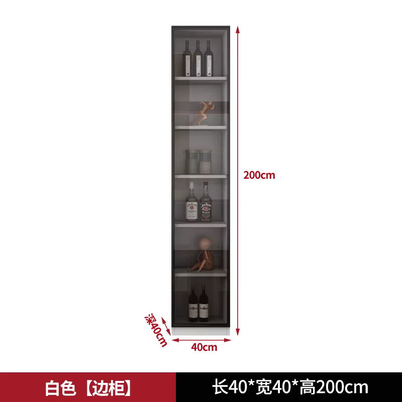 Buffet mural intégré de luxe, meuble de salon moderne et minimaliste, grand rangement, accessoires d