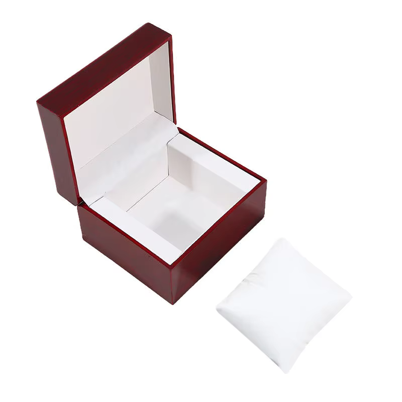 Boîte à montre simple en bois de luxe pour voyage, rangement haut de gamme pour bijoux avec coussin,
