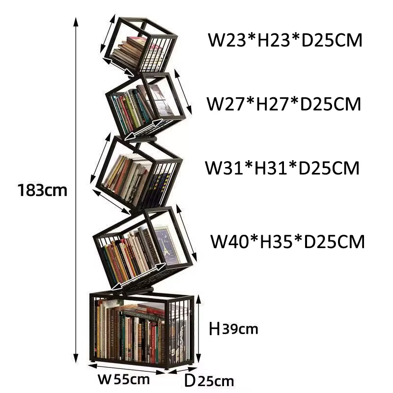 Étagère d'art en fer pour décoration de salon moderne, bibliothèque d'étude de bureau, support de ra