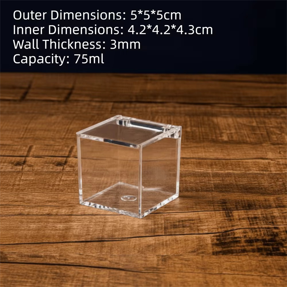 Boîte en acrylique carrée durable avec couvercles, design empilable, conteneur transparent, boîte tr