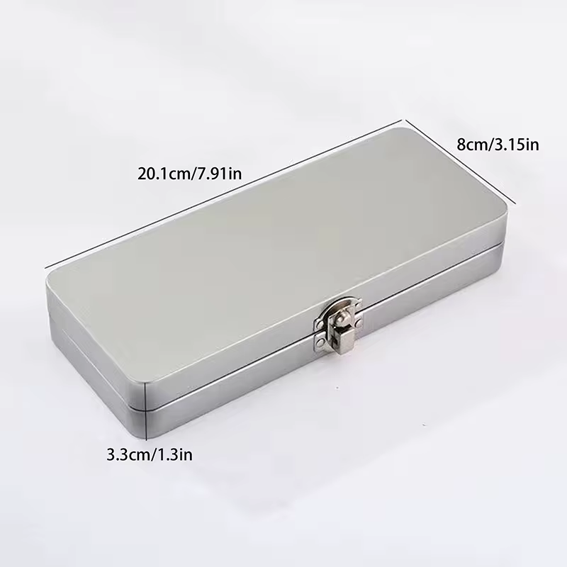 Boîte rectangulaire en métal gris argenté durable avec couvercle - Idéale pour ranger les factures, 