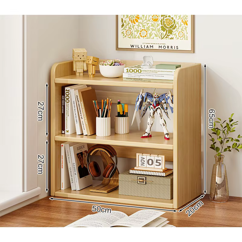 Étagère de bureau à 3 niveaux, étagères de rangement en bois, bibliothèque ouverte, casier pour la m