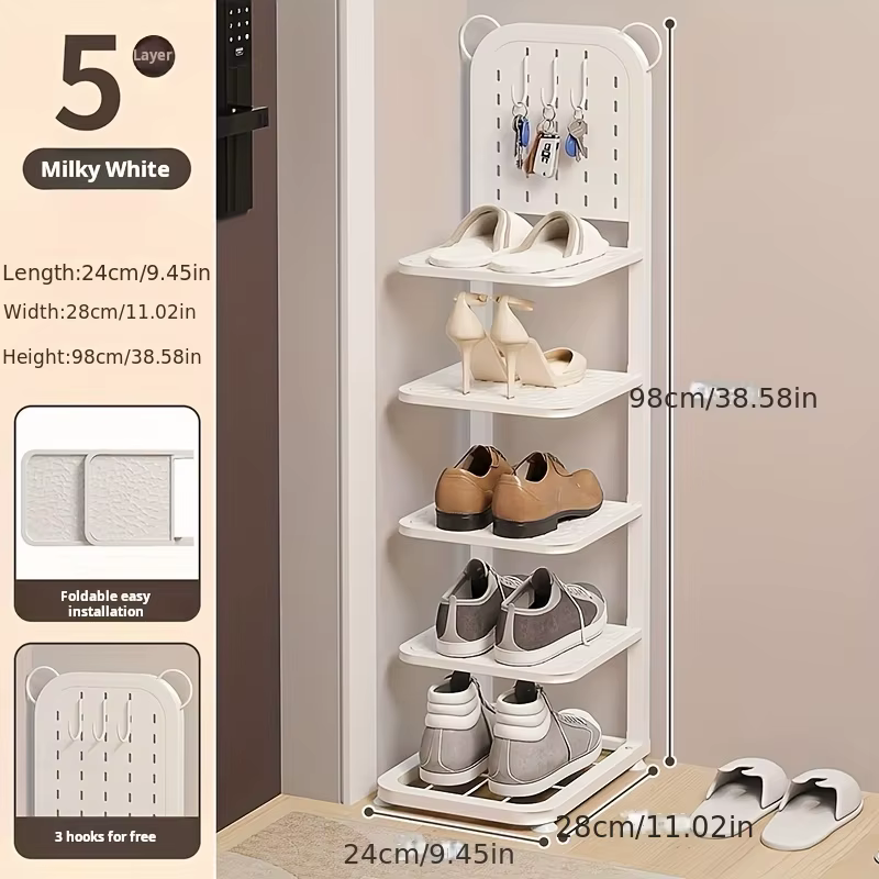 Étagère à chaussures 5/7/9 niveaux, conception étroite robuste, gain de place - Armoire à chaussures