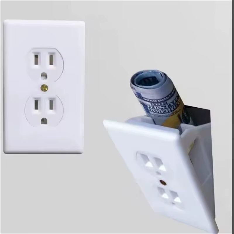 Boîte de rangement de prise murale cachée créative, vue secrète, pilules cachées, conteneur de sécur