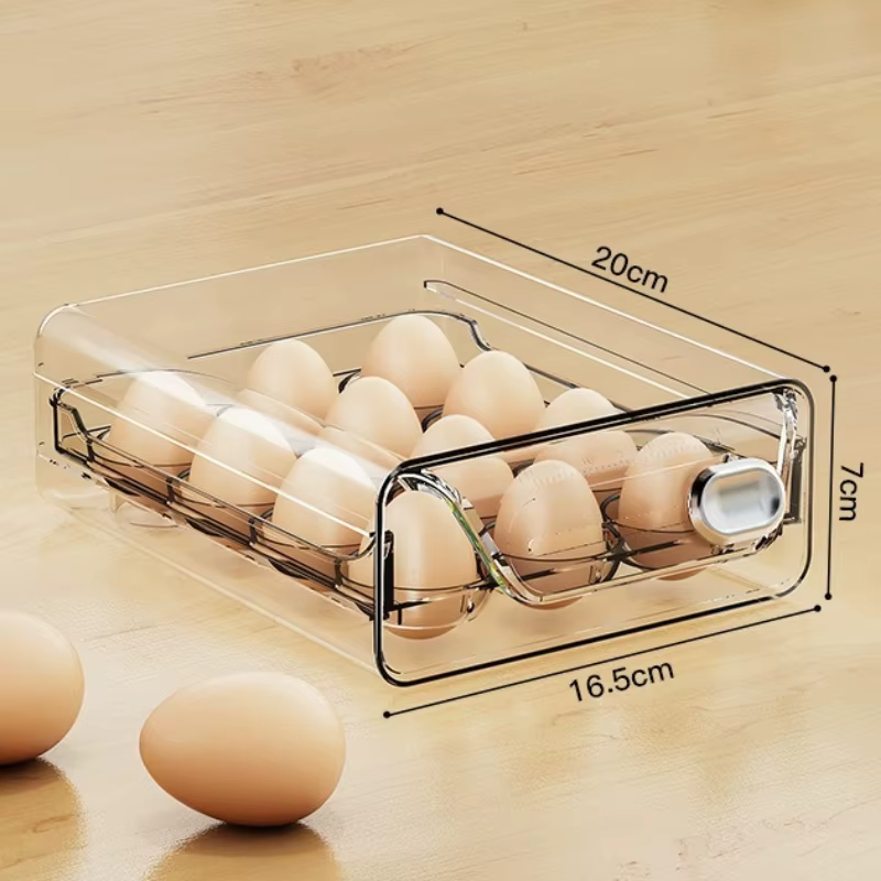 Boîte de rangement pour œufs à double niveau de type tiroir pour le réfrigérateur – Un indispensable
