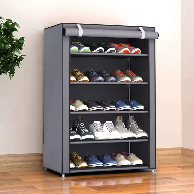 Armoire à chaussures non tissée minimaliste multicouche, meubles anti-poussière, évaluation T1, gain