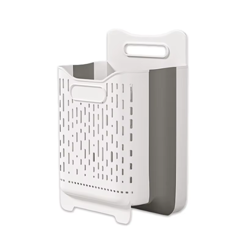 Panier à linge, panier à linge pliable mural suspendu avec poignée, poubelle de rangement pliable pe