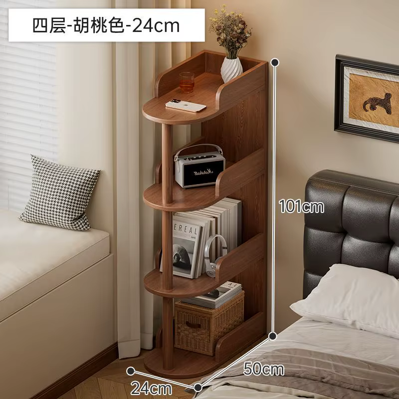 Étagère de rangement ultra-étroite en bois massif pour salon, bureau à domicile, près d'une mini-bib