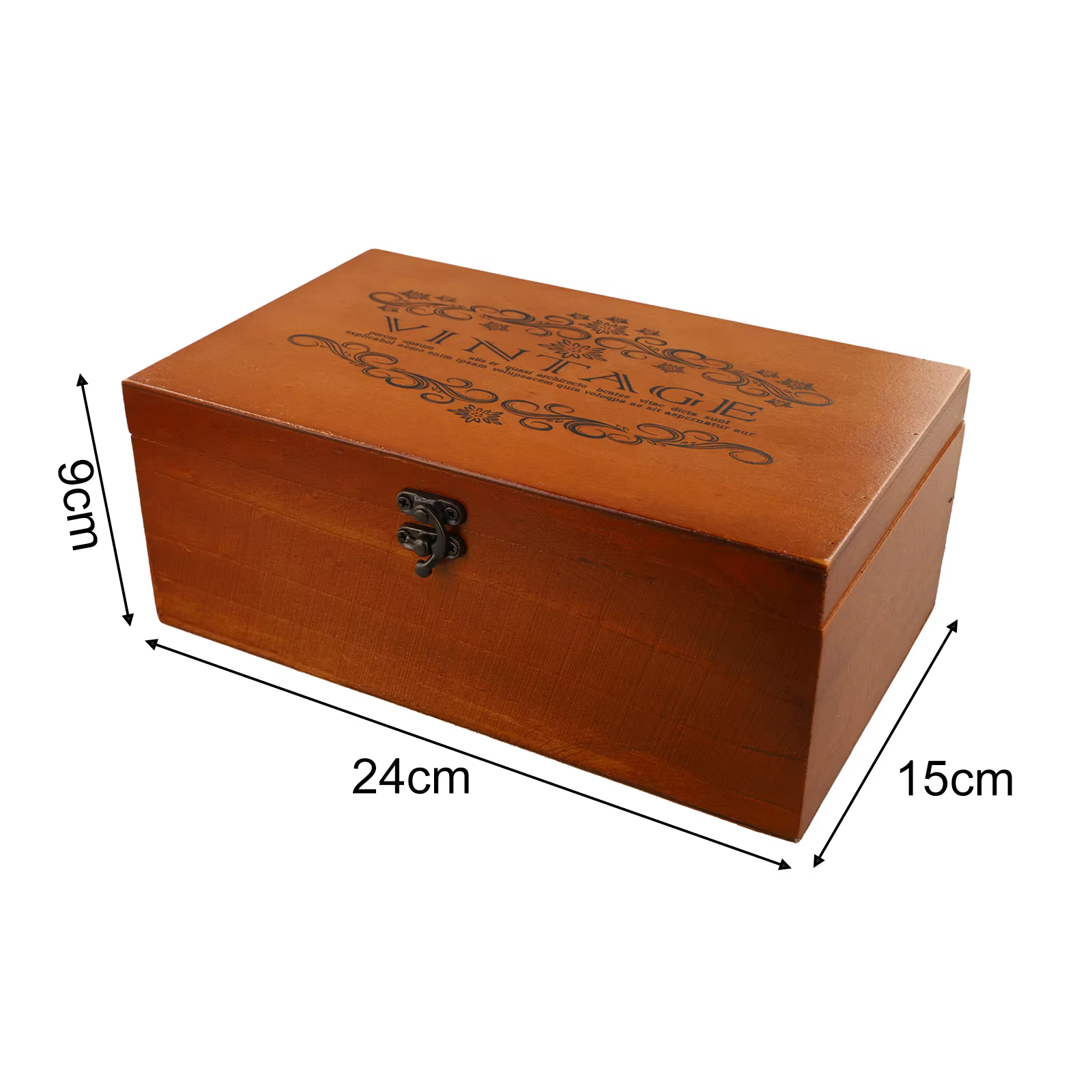 Boîte de rangement en bois à verrouillage rétro, étui décoratif pour la maison ou le bureau, boîte e