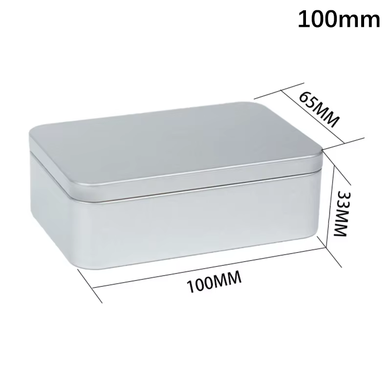 Boîte en fer blanc avec couvercle, boîte à cartes de couleur unie, boîtes vides simples en fer blanc