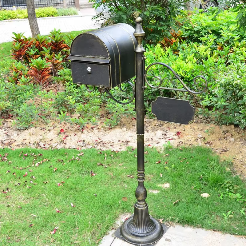 Boîte aux lettres rétro européenne en fer forgé pour extérieur, villa, jardin, résidence, résistante