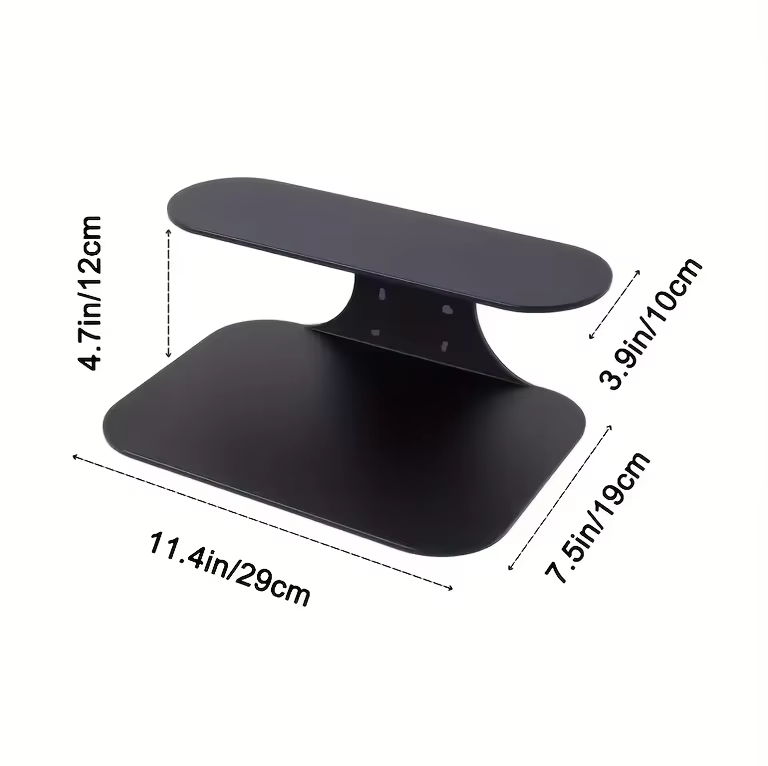 Étagère murale en métal, table de chevet flottante noire à 2 niveaux, table d'appoint murale pour ch
