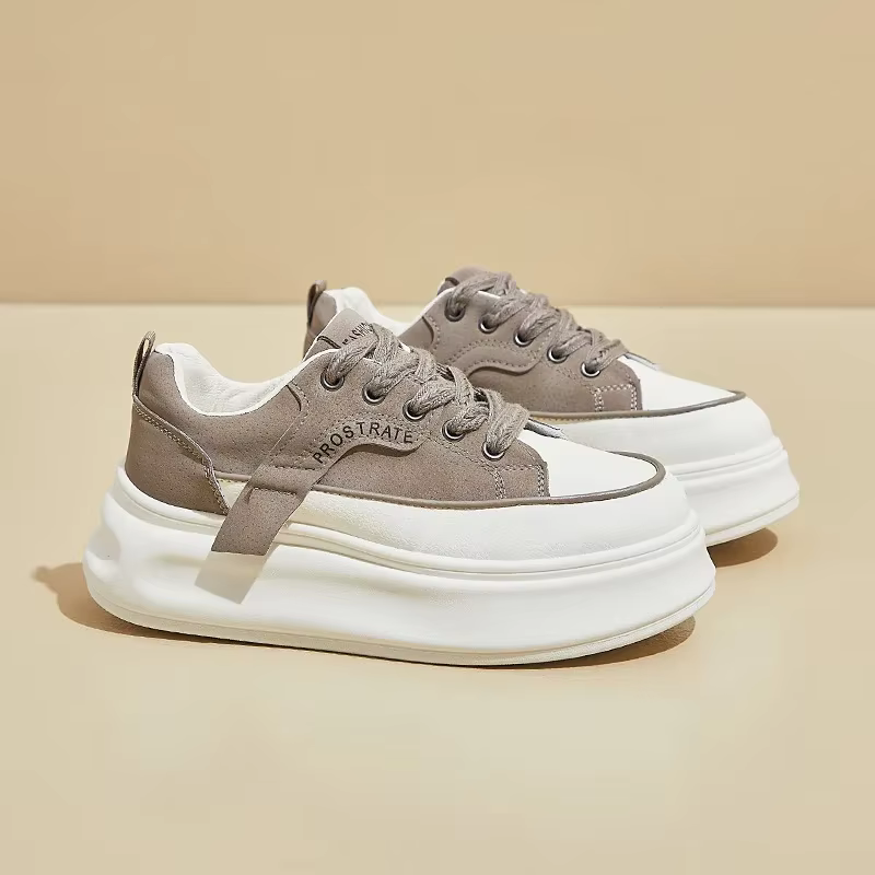 Chaussures basses à plateforme pour femmes, chaussures à lacets décontractées, baskets confortables 