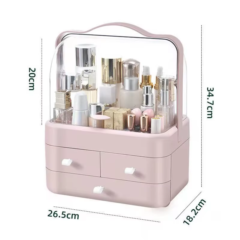 Organisateur de cosmétiques, organisateur de comptoir pour commode avec couvercle et tiroir, organis