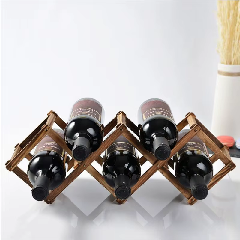 Porte-bouteilles en bois pour 3/10 bouteilles, support de présentation et d'organisation pour cuisin