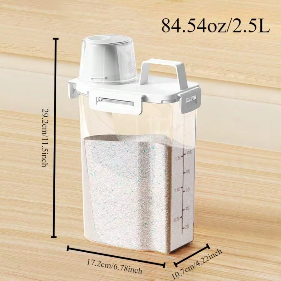 Conteneur de stockage scellé résistant à l'humidité couvert de 2,5 L – Utilisé pour les céréales, le