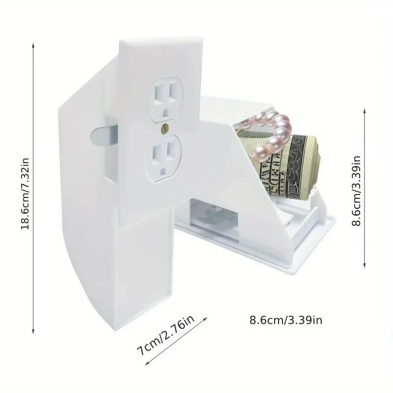 Boîte de rangement de prise murale cachée créative, vue secrète, pilules cachées, conteneur de sécur