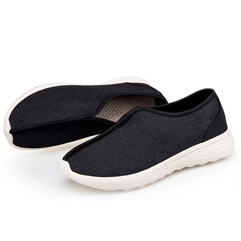 Chaussures d'arts martiaux traditionnels chinois hommes Kung Fu Wing Chun Tai-Chi Wushu tissu noir v