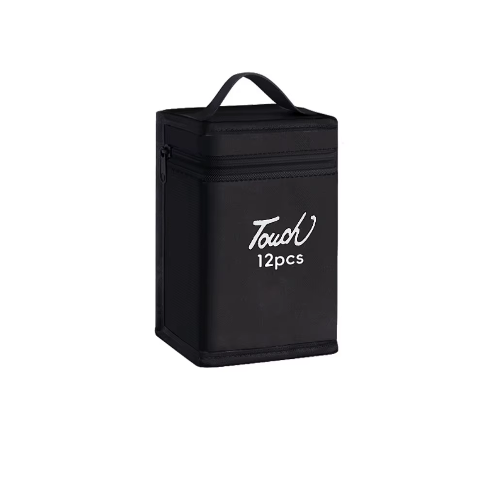 Sac de rangement pour stylos marqueurs de couleur noire, rangement massif, fermeture à glissière, ma