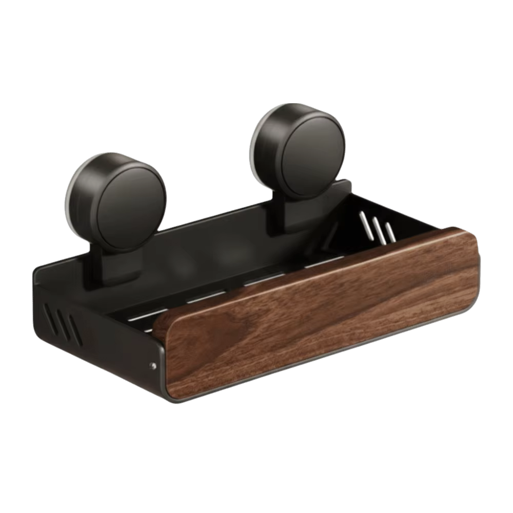 Étagère de salle de bain moderne du milieu du siècle, fixation solide, gain de place, support de ran
