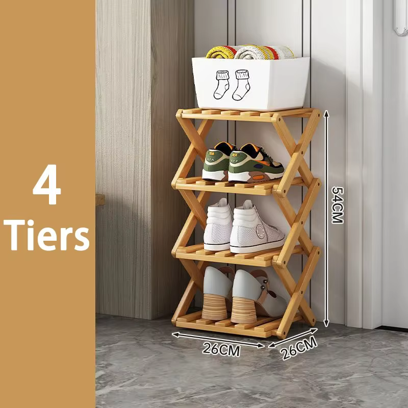Étagère à chaussures verticale compacte, support de rangement pliable portable à 4/8/9 niveaux, sans