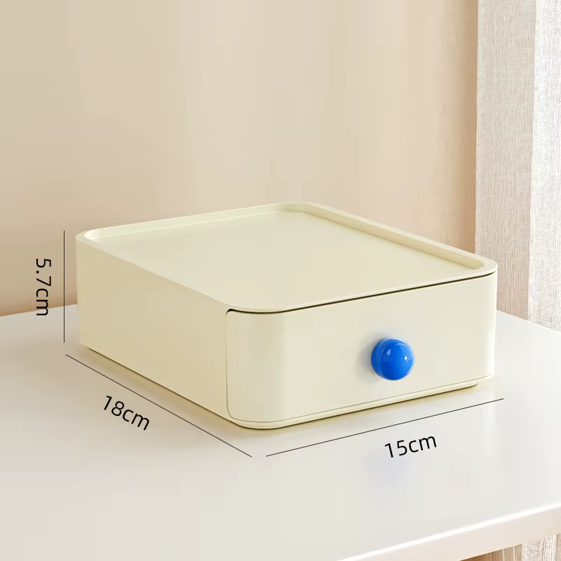 Boîte de rangement créative pour bijoux et divers, crème dopamine, style MELStyle, boîte de tri, bur