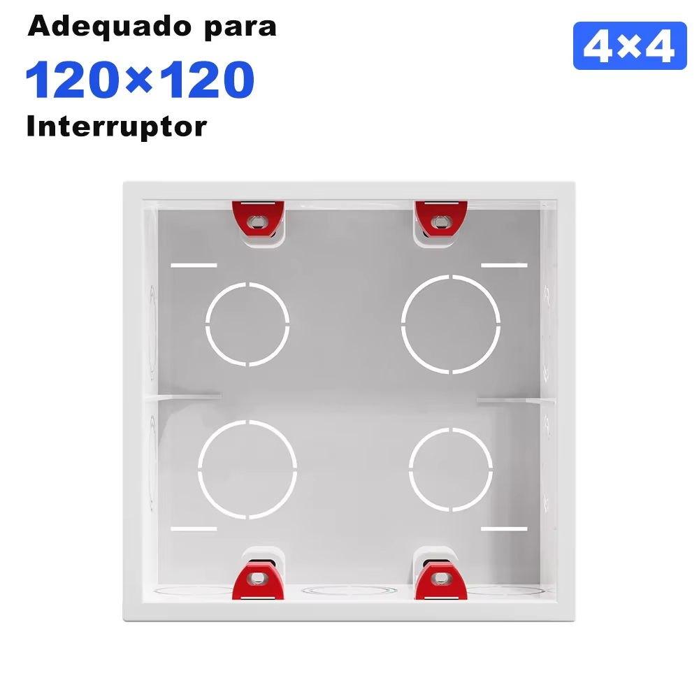 Boîtier mural Melery Brazil 4X4, cassette de câblage interne 120x120mm pour interrupteur et prise, a