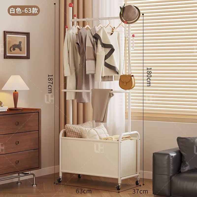 Porte-vêtements de chambre à coucher, étagères modernes et mignonnes de style mi-siècle, meubles en 