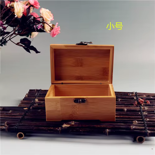 Boîte à bijoux en bambou artisanal, petite boîte de collection coréenne, rangement de bijoux en bois